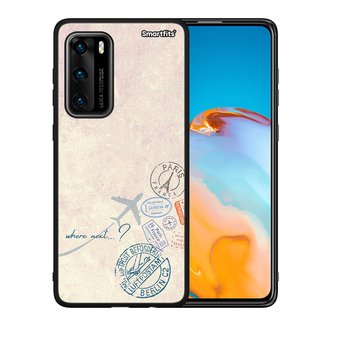 Θήκη Huawei P40 Where Next από τη Smartfits με σχέδιο στο πίσω μέρος και μαύρο περίβλημα | Huawei P40 Where Next case with colorful back and black bezels