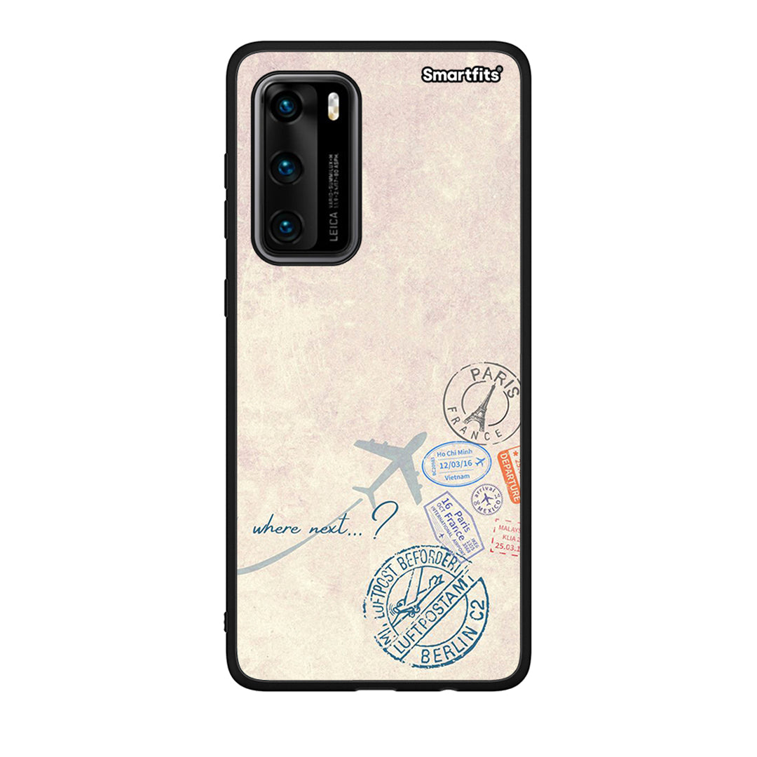 Huawei P40 Where Next Θήκη από τη Smartfits με σχέδιο στο πίσω μέρος και μαύρο περίβλημα | Smartphone case with colorful back and black bezels by Smartfits
