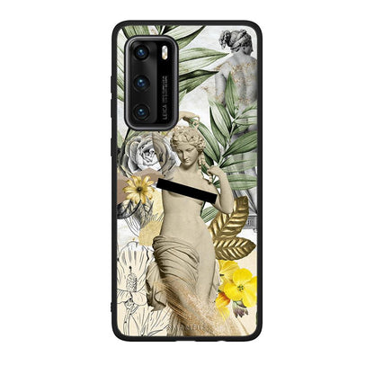 Huawei P40 Woman Statue θήκη από τη Smartfits με σχέδιο στο πίσω μέρος και μαύρο περίβλημα | Smartphone case with colorful back and black bezels by Smartfits