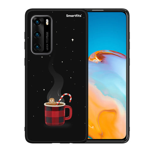 Θήκη Huawei P40 Xmas Bathing από τη Smartfits με σχέδιο στο πίσω μέρος και μαύρο περίβλημα | Huawei P40 Xmas Bathing case with colorful back and black bezels