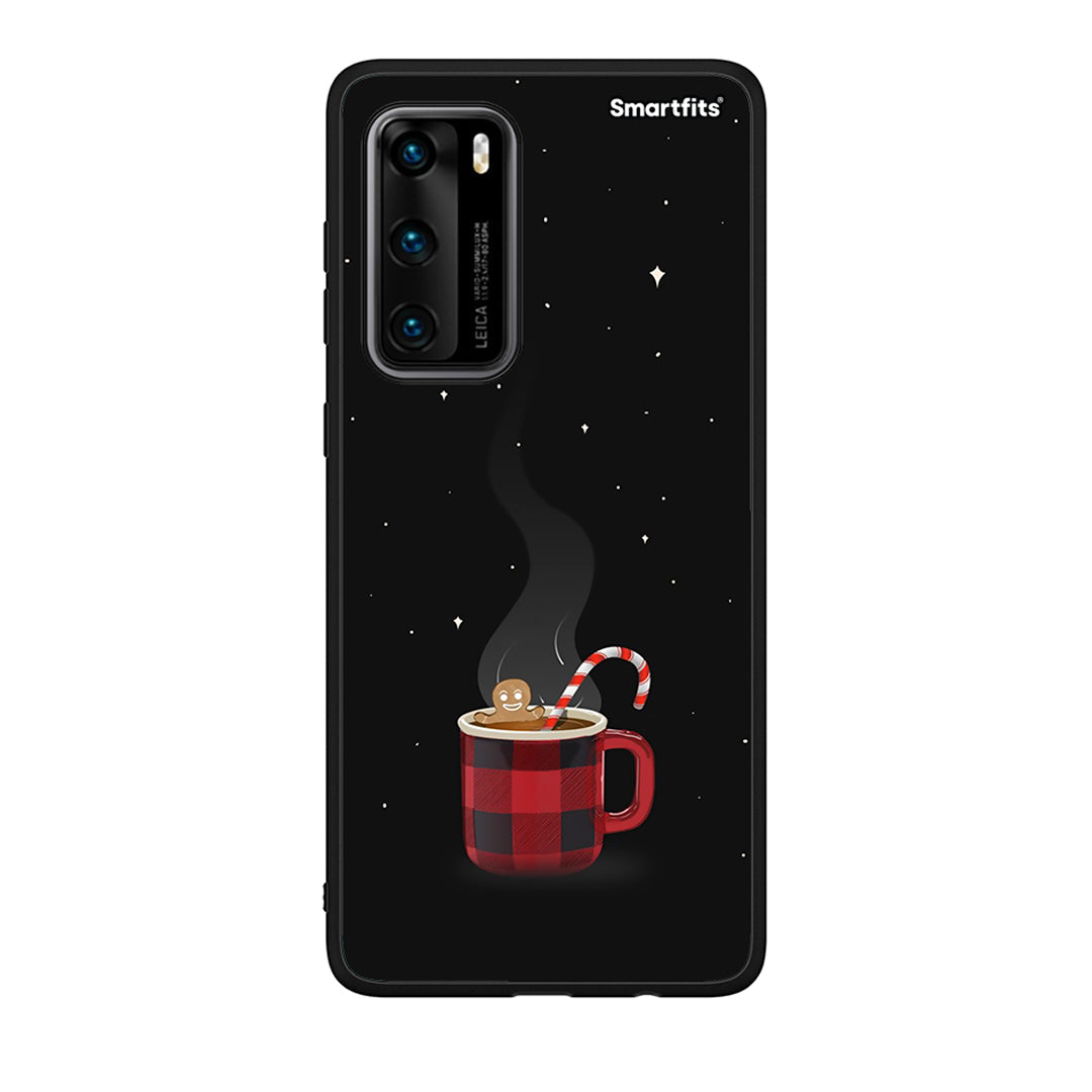 Huawei P40 Xmas Bathing θήκη από τη Smartfits με σχέδιο στο πίσω μέρος και μαύρο περίβλημα | Smartphone case with colorful back and black bezels by Smartfits