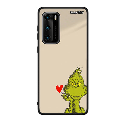Huawei P40 Xmas Grinch θήκη από τη Smartfits με σχέδιο στο πίσω μέρος και μαύρο περίβλημα | Smartphone case with colorful back and black bezels by Smartfits