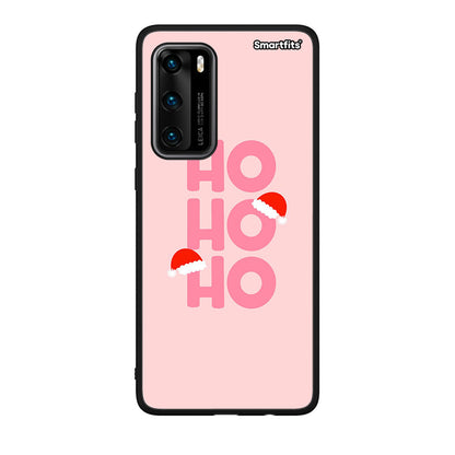 Huawei P40 Xmas Ho Ho Ho θήκη από τη Smartfits με σχέδιο στο πίσω μέρος και μαύρο περίβλημα | Smartphone case with colorful back and black bezels by Smartfits