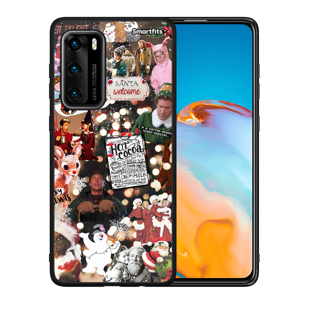 Θήκη Huawei P40 Xmas Movies από τη Smartfits με σχέδιο στο πίσω μέρος και μαύρο περίβλημα | Huawei P40 Xmas Movies case with colorful back and black bezels