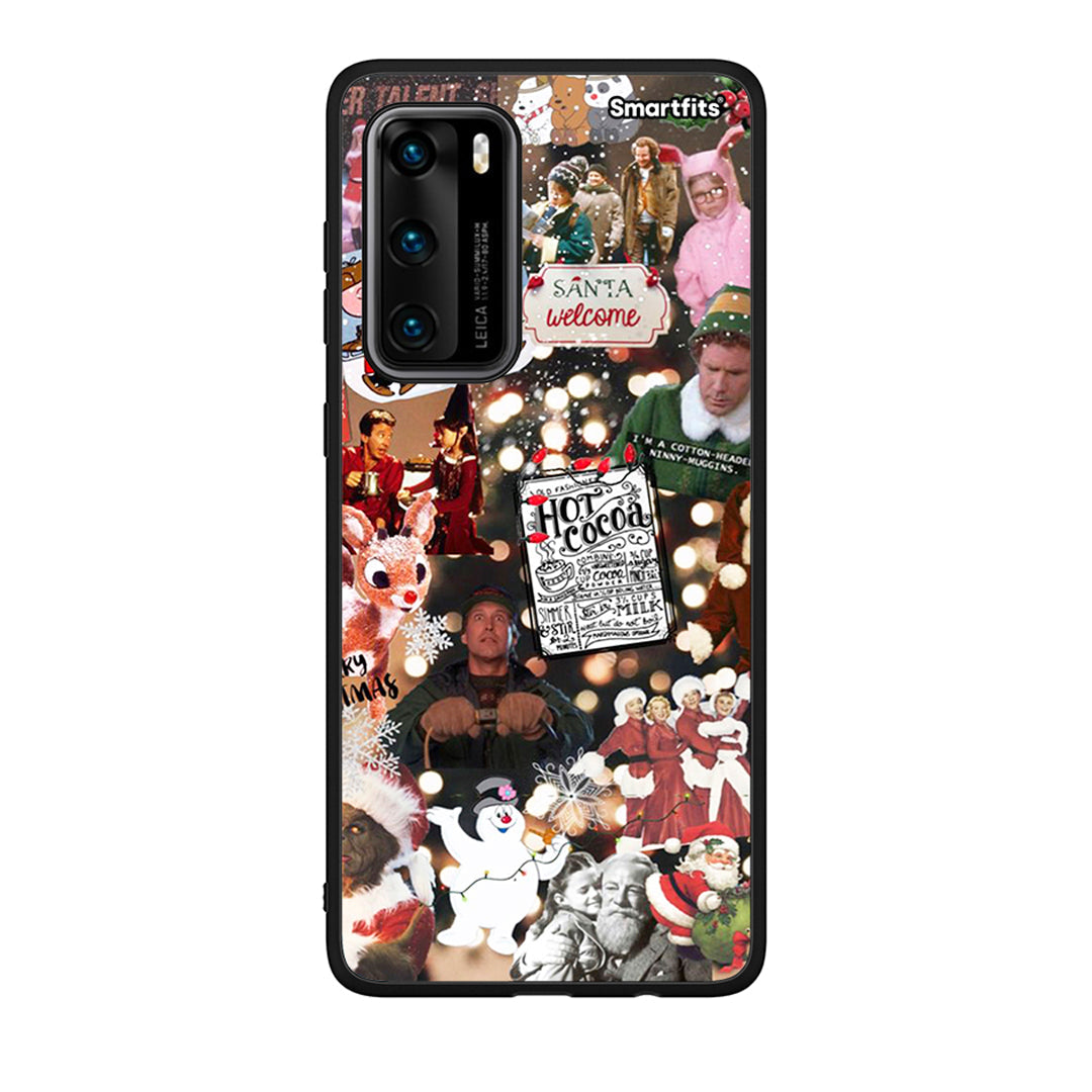 Huawei P40 Xmas Movies θήκη από τη Smartfits με σχέδιο στο πίσω μέρος και μαύρο περίβλημα | Smartphone case with colorful back and black bezels by Smartfits