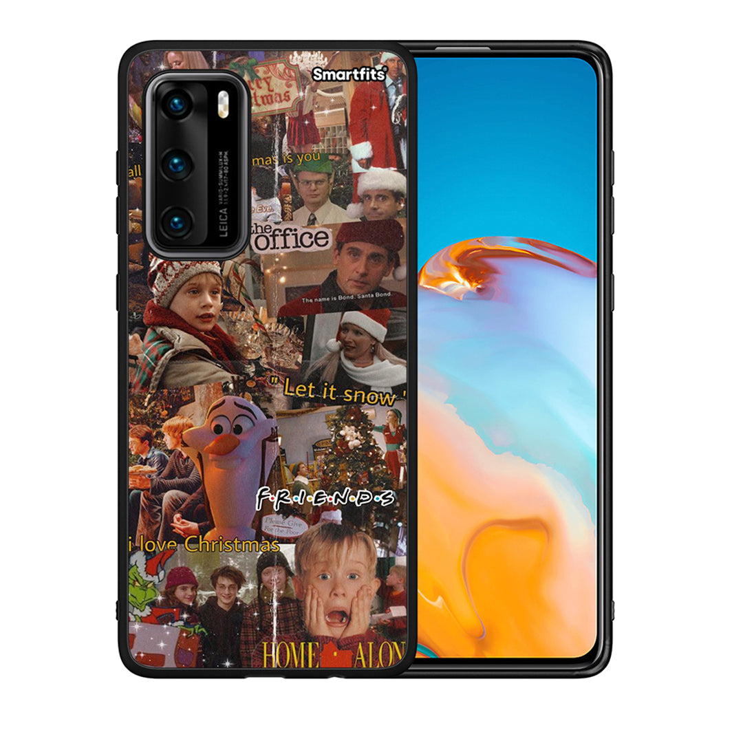 Θήκη Huawei P40 Xmas Wishes από τη Smartfits με σχέδιο στο πίσω μέρος και μαύρο περίβλημα | Huawei P40 Xmas Wishes case with colorful back and black bezels