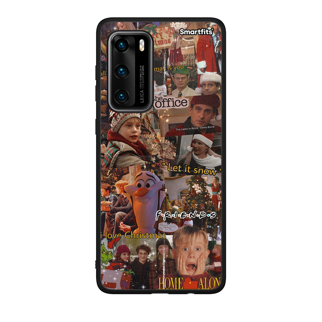 Huawei P40 Xmas Wishes θήκη από τη Smartfits με σχέδιο στο πίσω μέρος και μαύρο περίβλημα | Smartphone case with colorful back and black bezels by Smartfits