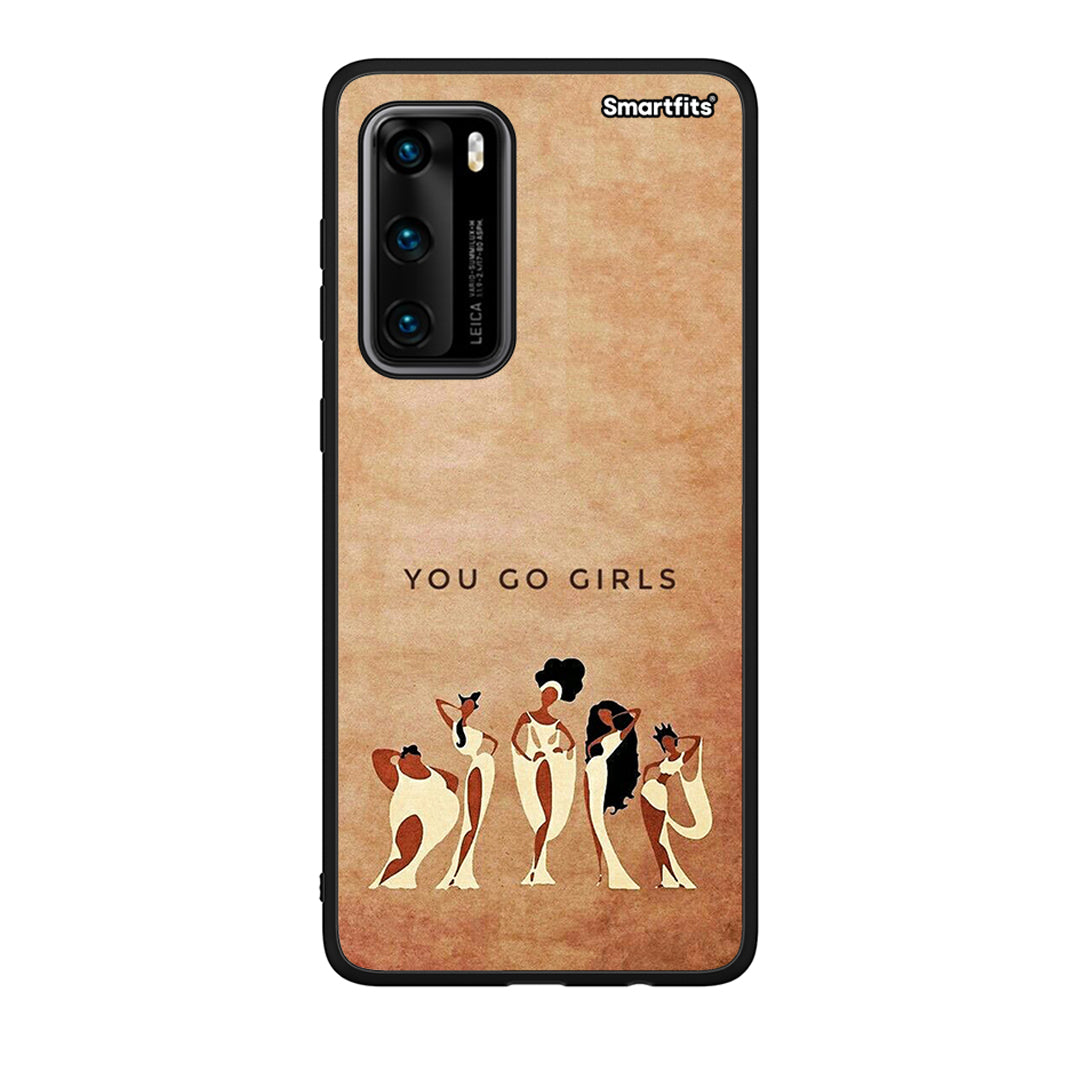 Huawei P40 You Go Girl θήκη από τη Smartfits με σχέδιο στο πίσω μέρος και μαύρο περίβλημα | Smartphone case with colorful back and black bezels by Smartfits