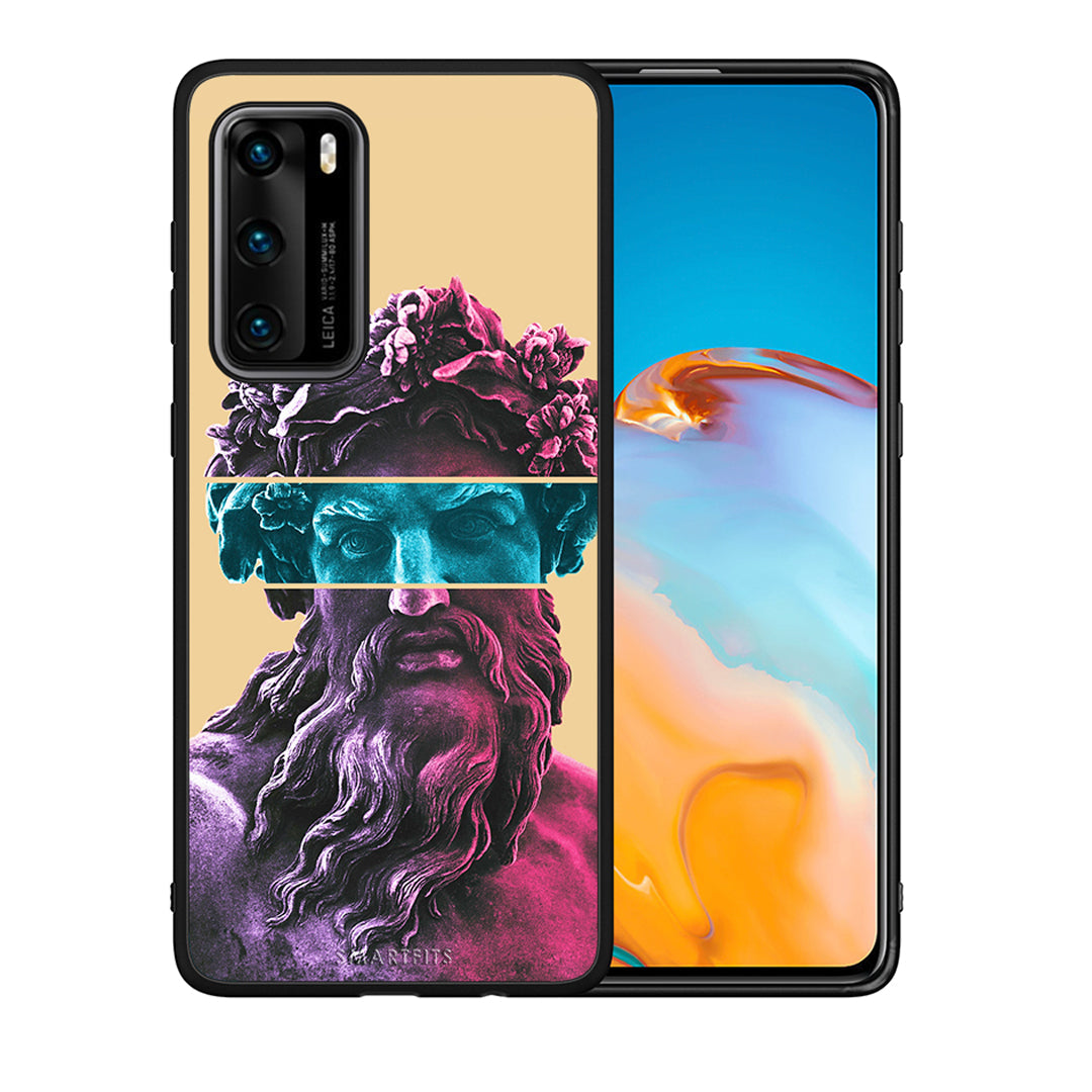 Θήκη Αγίου Βαλεντίνου Huawei P40 Zeus Art από τη Smartfits με σχέδιο στο πίσω μέρος και μαύρο περίβλημα | Huawei P40 Zeus Art case with colorful back and black bezels