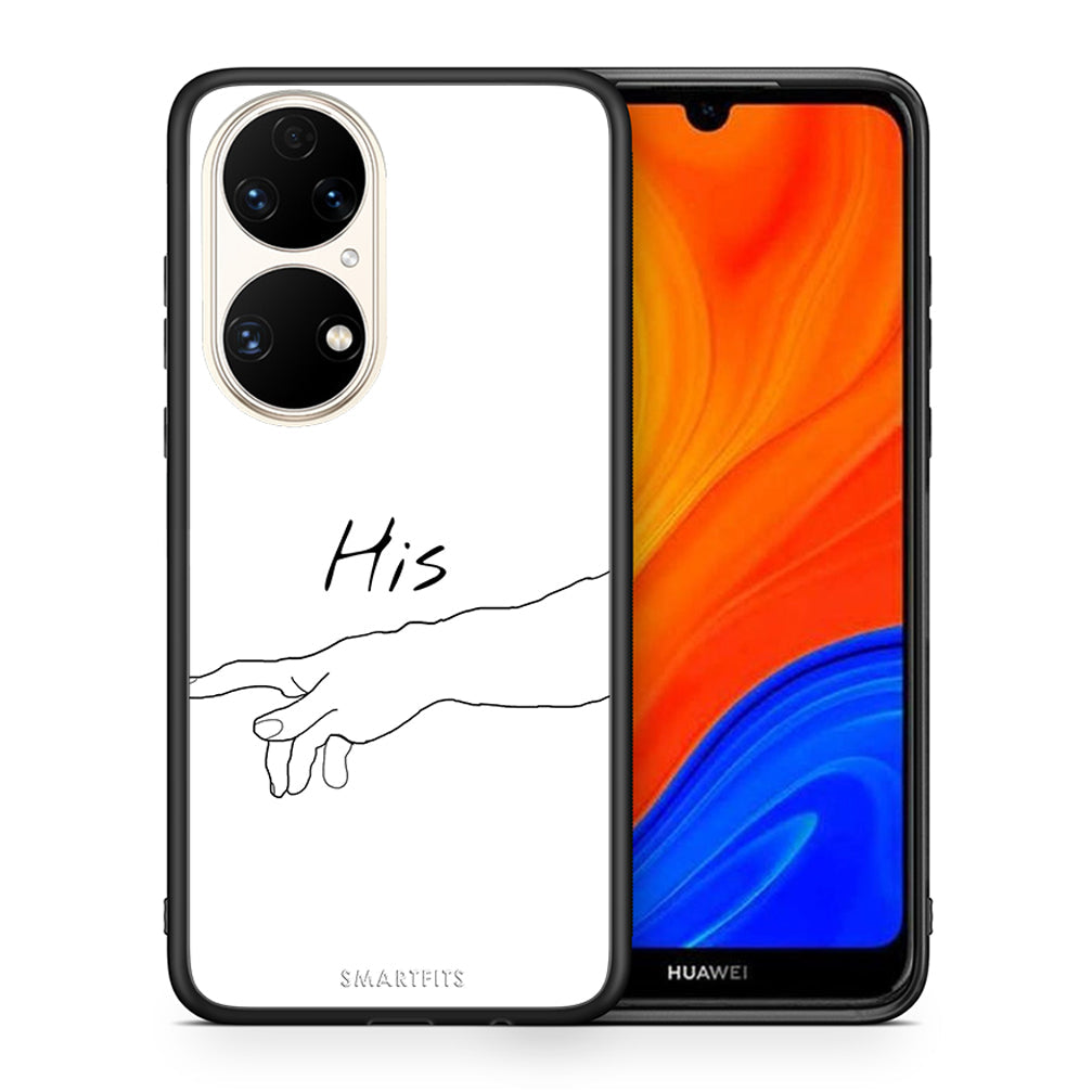 Θήκη Αγίου Βαλεντίνου Huawei P50 Aeshetic Love 2 από τη Smartfits με σχέδιο στο πίσω μέρος και μαύρο περίβλημα | Huawei P50 Aeshetic Love 2 case with colorful back and black bezels