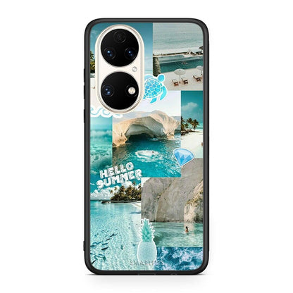 Huawei P50 Aesthetic Summer Θήκη από τη Smartfits με σχέδιο στο πίσω μέρος και μαύρο περίβλημα | Smartphone case with colorful back and black bezels by Smartfits