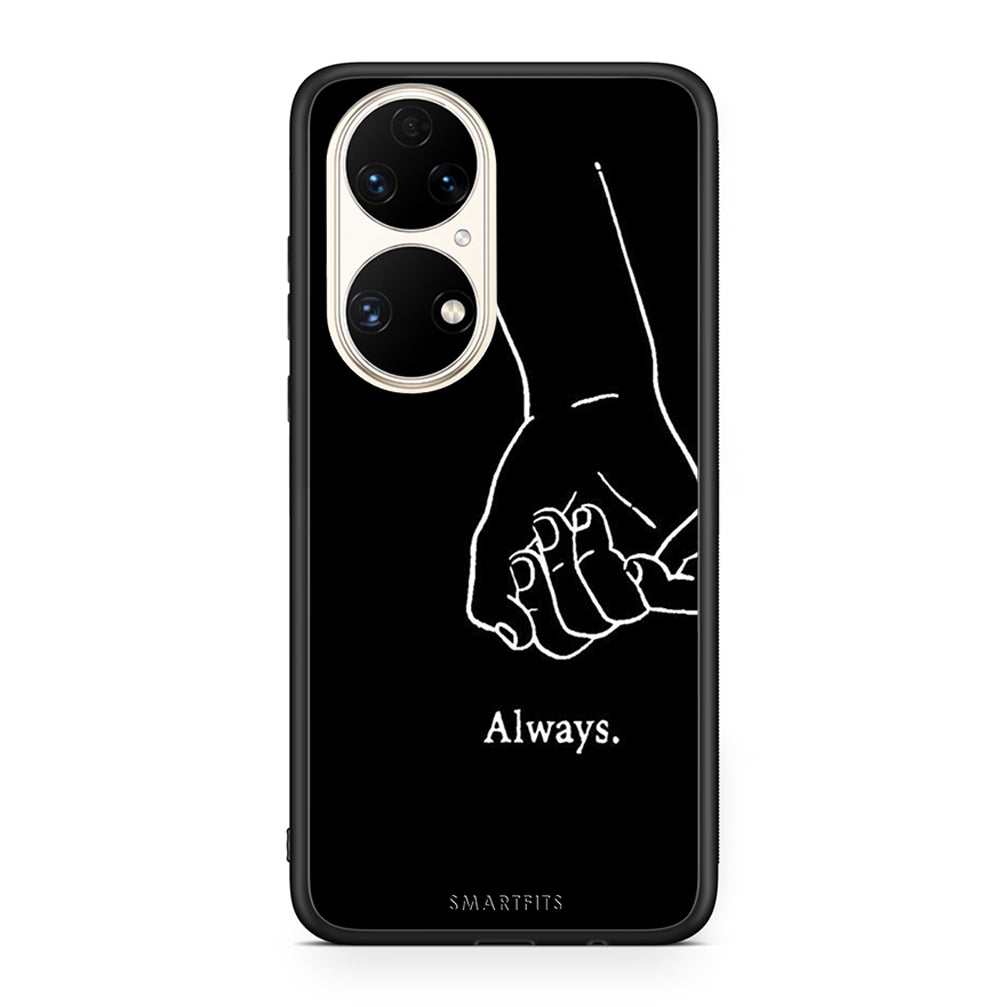 Huawei P50 Always & Forever 1 Θήκη Αγίου Βαλεντίνου από τη Smartfits με σχέδιο στο πίσω μέρος και μαύρο περίβλημα | Smartphone case with colorful back and black bezels by Smartfits