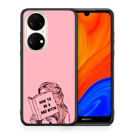 Θήκη Huawei P50 Bad Bitch από τη Smartfits με σχέδιο στο πίσω μέρος και μαύρο περίβλημα | Huawei P50 Bad Bitch case with colorful back and black bezels