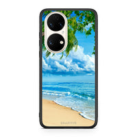 Thumbnail for Huawei P50 Beautiful Beach θήκη από τη Smartfits με σχέδιο στο πίσω μέρος και μαύρο περίβλημα | Smartphone case with colorful back and black bezels by Smartfits