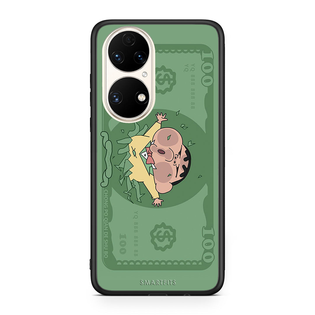 Huawei P50 Big Money Θήκη Αγίου Βαλεντίνου από τη Smartfits με σχέδιο στο πίσω μέρος και μαύρο περίβλημα | Smartphone case with colorful back and black bezels by Smartfits