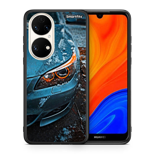 Θήκη Huawei P50 Bmw E60 από τη Smartfits με σχέδιο στο πίσω μέρος και μαύρο περίβλημα | Huawei P50 Bmw E60 case with colorful back and black bezels