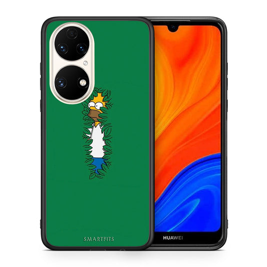 Θήκη Αγίου Βαλεντίνου Huawei P50 Bush Man από τη Smartfits με σχέδιο στο πίσω μέρος και μαύρο περίβλημα | Huawei P50 Bush Man case with colorful back and black bezels