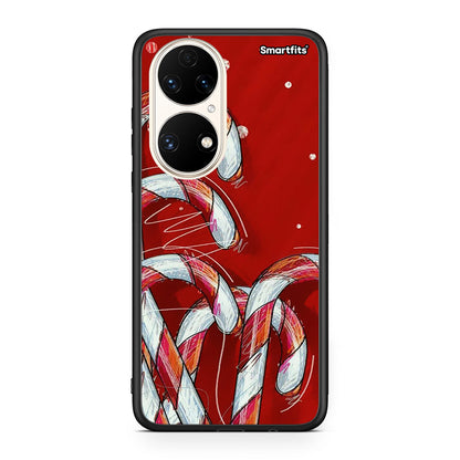 Huawei P50 Candy Cane θήκη από τη Smartfits με σχέδιο στο πίσω μέρος και μαύρο περίβλημα | Smartphone case with colorful back and black bezels by Smartfits