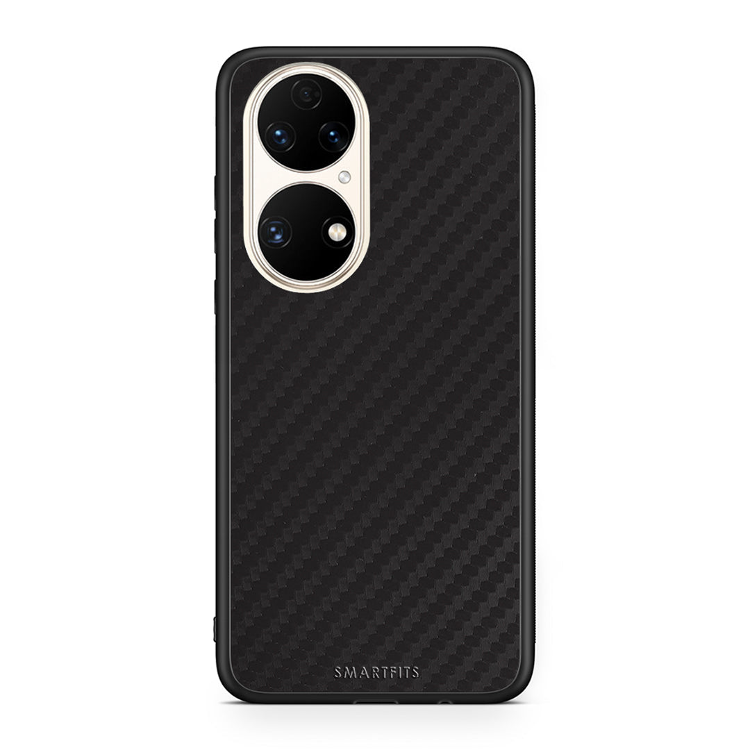 Huawei P50 Carbon Black θήκη από τη Smartfits με σχέδιο στο πίσω μέρος και μαύρο περίβλημα | Smartphone case with colorful back and black bezels by Smartfits