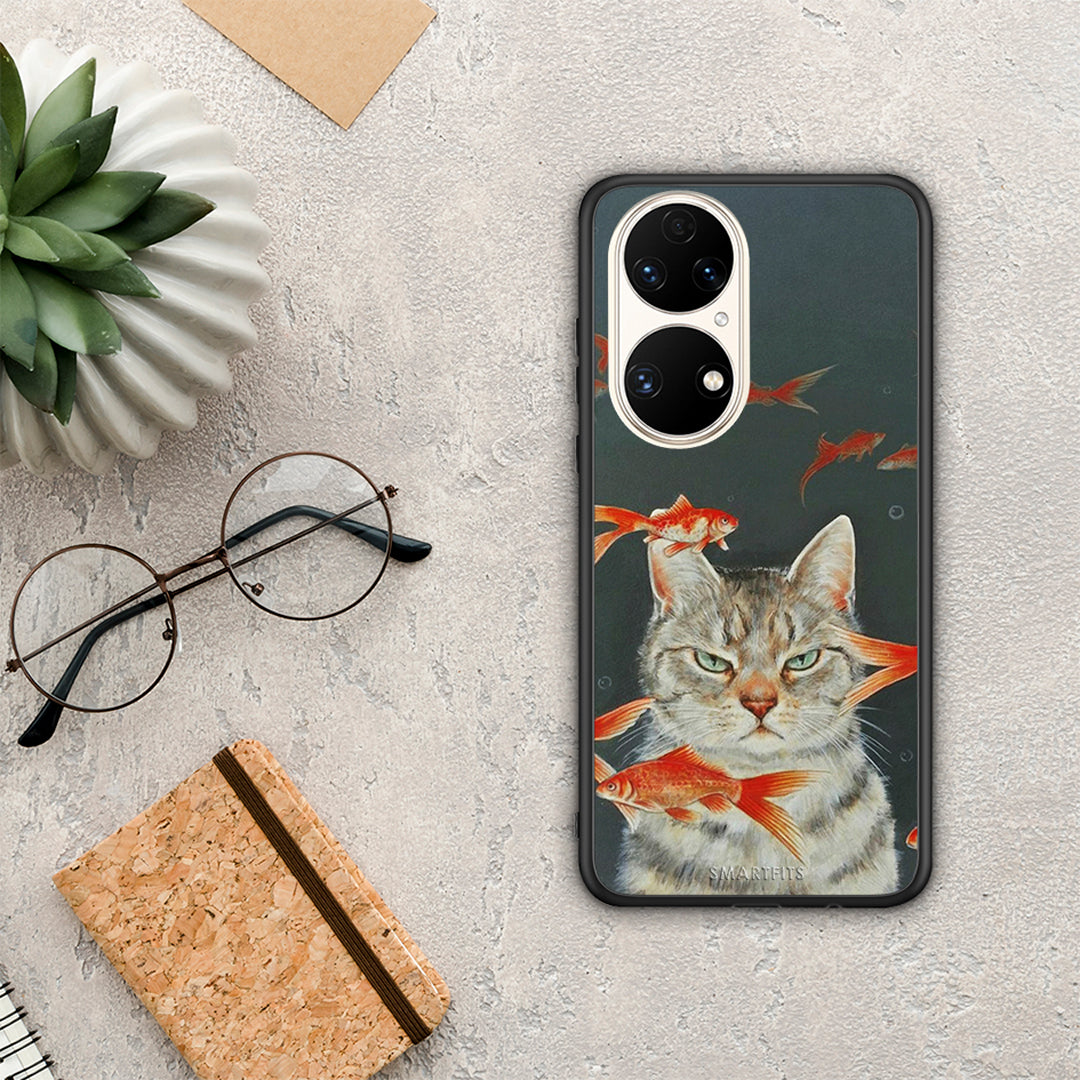Cat Goldfish - Huawei P50 θήκη