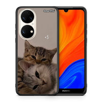 Thumbnail for Θήκη Huawei P50 Cats In Love από τη Smartfits με σχέδιο στο πίσω μέρος και μαύρο περίβλημα | Huawei P50 Cats In Love case with colorful back and black bezels