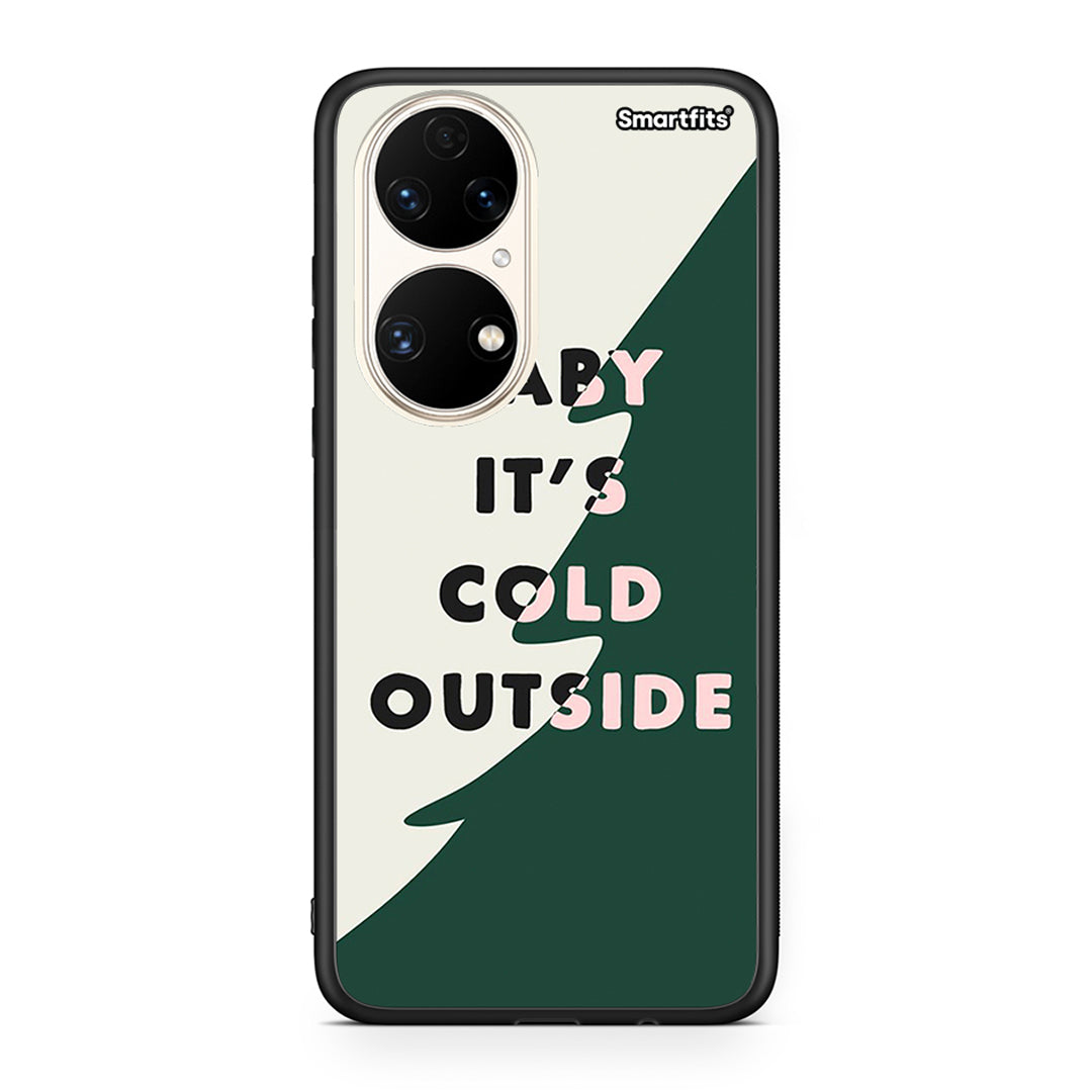 Huawei P50 Cold Outside θήκη από τη Smartfits με σχέδιο στο πίσω μέρος και μαύρο περίβλημα | Smartphone case with colorful back and black bezels by Smartfits