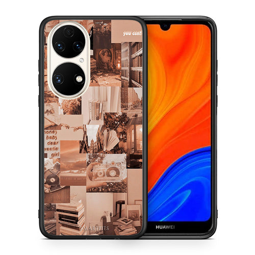 Θήκη Αγίου Βαλεντίνου Huawei P50 Collage You Can από τη Smartfits με σχέδιο στο πίσω μέρος και μαύρο περίβλημα | Huawei P50 Collage You Can case with colorful back and black bezels