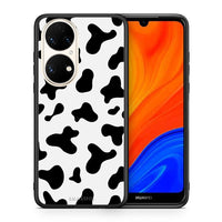 Thumbnail for Θήκη Huawei P50 Cow Print από τη Smartfits με σχέδιο στο πίσω μέρος και μαύρο περίβλημα | Huawei P50 Cow Print case with colorful back and black bezels