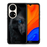 Thumbnail for Θήκη Huawei P50 Dark Wolf από τη Smartfits με σχέδιο στο πίσω μέρος και μαύρο περίβλημα | Huawei P50 Dark Wolf case with colorful back and black bezels