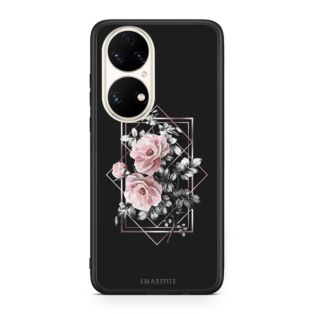 4 - Huawei P50 Frame Flower case, cover, bumper