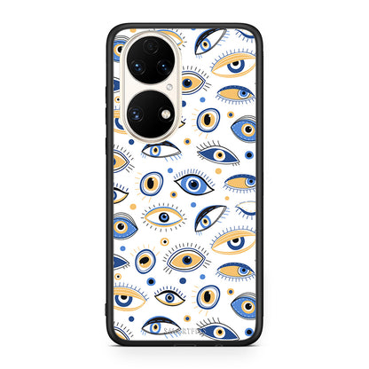 Huawei P50 Ftou Ftou θήκη από τη Smartfits με σχέδιο στο πίσω μέρος και μαύρο περίβλημα | Smartphone case with colorful back and black bezels by Smartfits