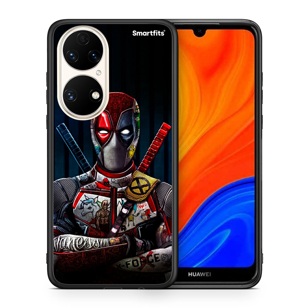 Θήκη Huawei P50 Funny Guy από τη Smartfits με σχέδιο στο πίσω μέρος και μαύρο περίβλημα | Huawei P50 Funny Guy case with colorful back and black bezels