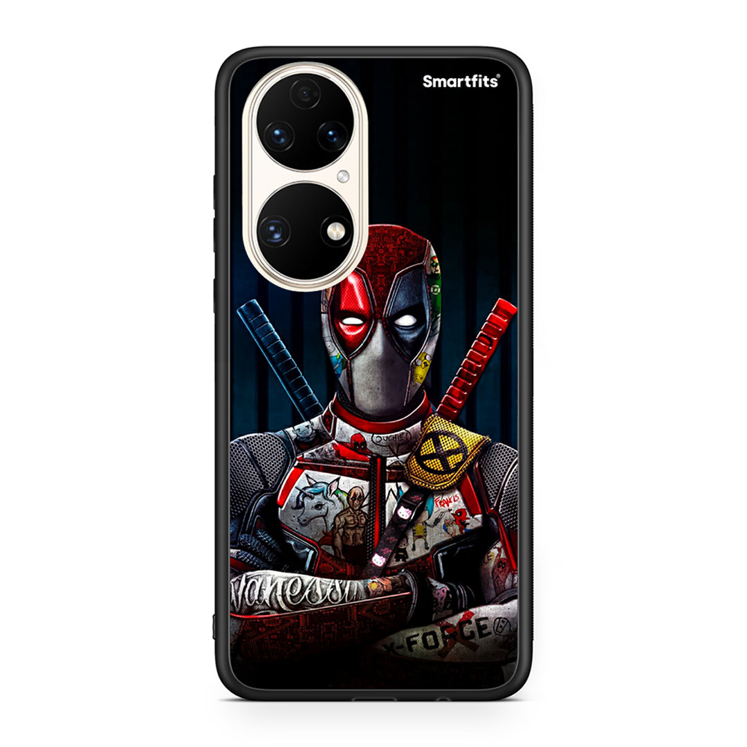 Huawei P50 Funny Guy θήκη από τη Smartfits με σχέδιο στο πίσω μέρος και μαύρο περίβλημα | Smartphone case with colorful back and black bezels by Smartfits