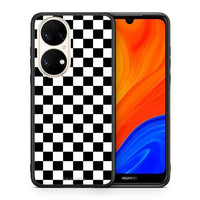 Thumbnail for Θήκη Huawei P50 Squares Geometric από τη Smartfits με σχέδιο στο πίσω μέρος και μαύρο περίβλημα | Huawei P50 Squares Geometric case with colorful back and black bezels