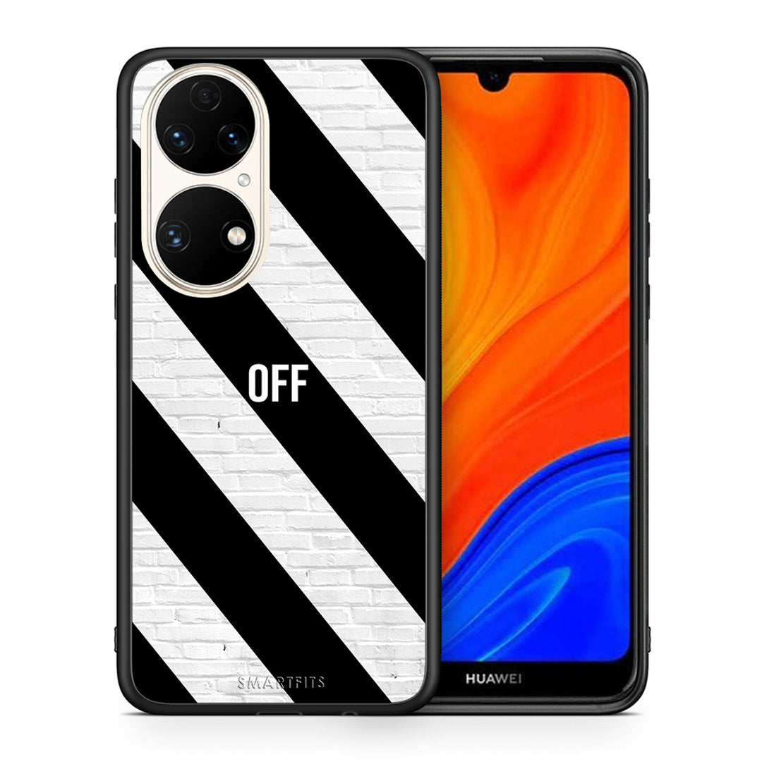 Θήκη Huawei P50 Get Off από τη Smartfits με σχέδιο στο πίσω μέρος και μαύρο περίβλημα | Huawei P50 Get Off case with colorful back and black bezels