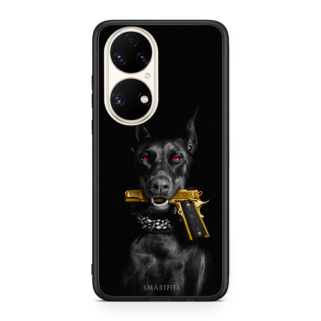 Huawei P50 Golden Gun Θήκη Αγίου Βαλεντίνου από τη Smartfits με σχέδιο στο πίσω μέρος και μαύρο περίβλημα | Smartphone case with colorful back and black bezels by Smartfits