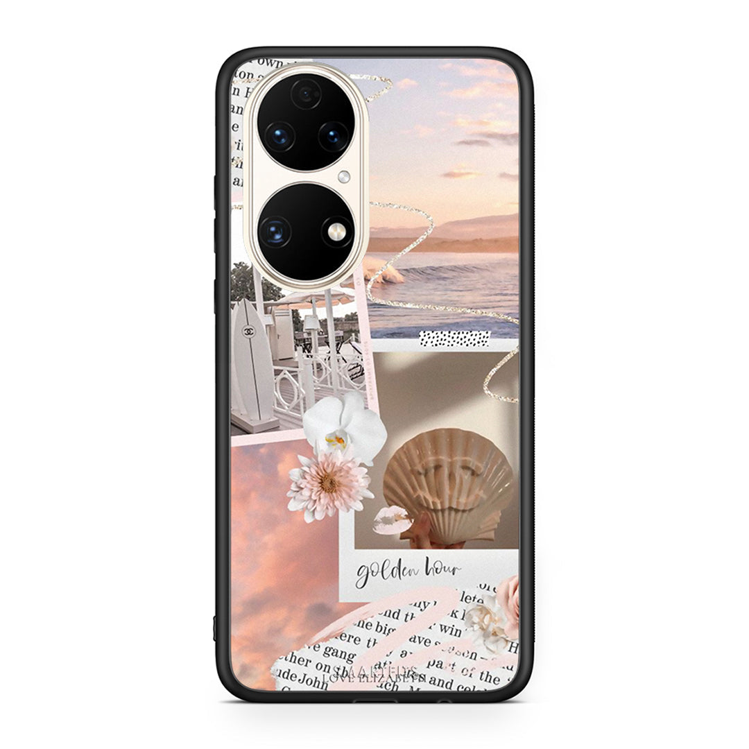 Huawei P50 Golden Hour Θήκη Αγίου Βαλεντίνου από τη Smartfits με σχέδιο στο πίσω μέρος και μαύρο περίβλημα | Smartphone case with colorful back and black bezels by Smartfits