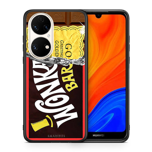 Θήκη Huawei P50 Golden Ticket από τη Smartfits με σχέδιο στο πίσω μέρος και μαύρο περίβλημα | Huawei P50 Golden Ticket case with colorful back and black bezels