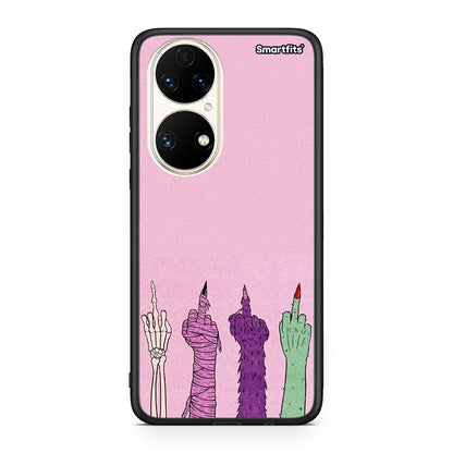 Huawei P50 Halloween Be A Lady Θήκη από τη Smartfits με σχέδιο στο πίσω μέρος και μαύρο περίβλημα | Smartphone case with colorful back and black bezels by Smartfits