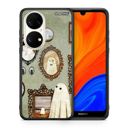 Θήκη Huawei P50 Halloween Ghost Season από τη Smartfits με σχέδιο στο πίσω μέρος και μαύρο περίβλημα | Huawei P50 Halloween Ghost Season case with colorful back and black bezels
