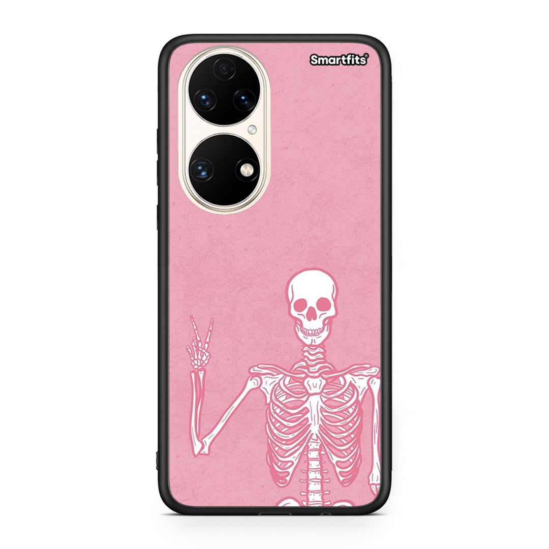 Huawei P50 Halloween Motivation Θήκη από τη Smartfits με σχέδιο στο πίσω μέρος και μαύρο περίβλημα | Smartphone case with colorful back and black bezels by Smartfits