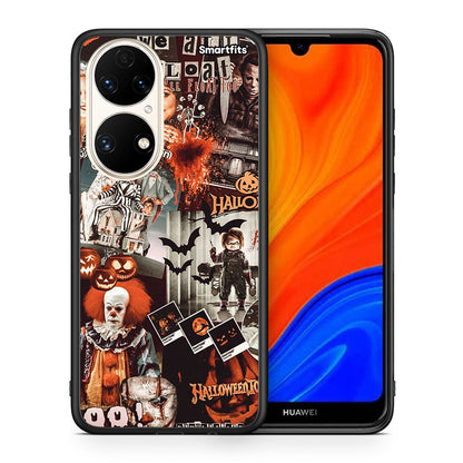 Θήκη Huawei P50 Halloween Spooky Season από τη Smartfits με σχέδιο στο πίσω μέρος και μαύρο περίβλημα | Huawei P50 Halloween Spooky Season case with colorful back and black bezels