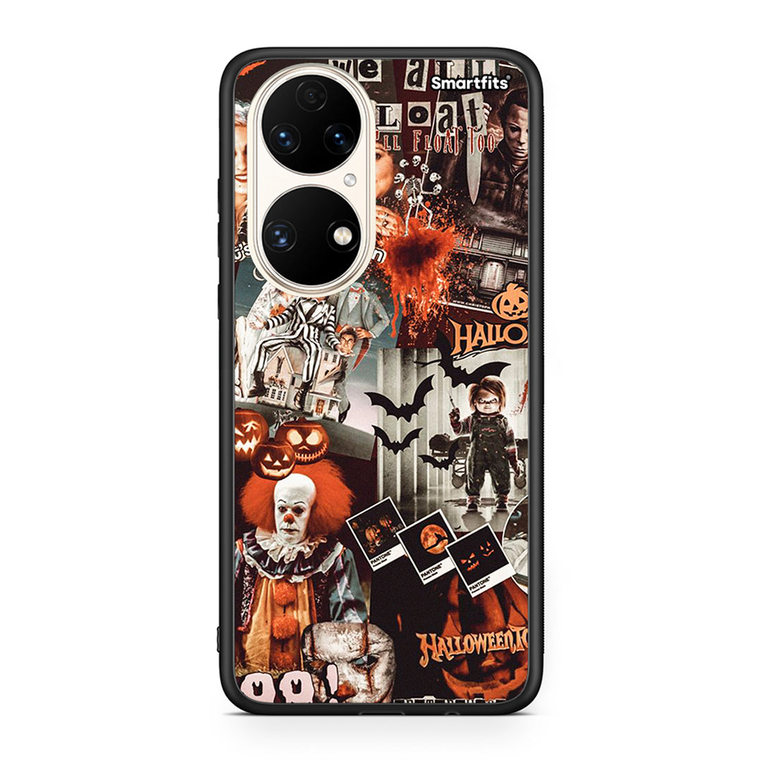 Huawei P50 Halloween Spooky Season Θήκη από τη Smartfits με σχέδιο στο πίσω μέρος και μαύρο περίβλημα | Smartphone case with colorful back and black bezels by Smartfits