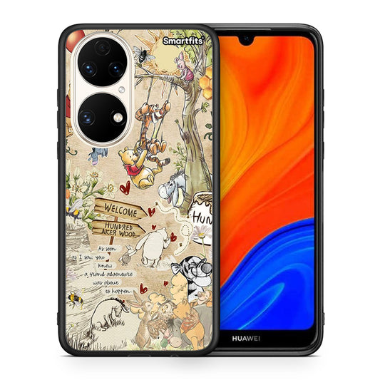 Θήκη Huawei P50 Happy Friends από τη Smartfits με σχέδιο στο πίσω μέρος και μαύρο περίβλημα | Huawei P50 Happy Friends case with colorful back and black bezels