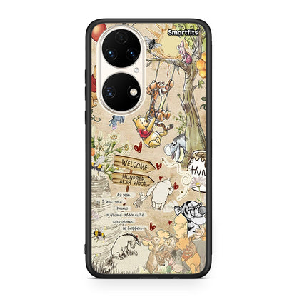 Huawei P50 Happy Friends θήκη από τη Smartfits με σχέδιο στο πίσω μέρος και μαύρο περίβλημα | Smartphone case with colorful back and black bezels by Smartfits