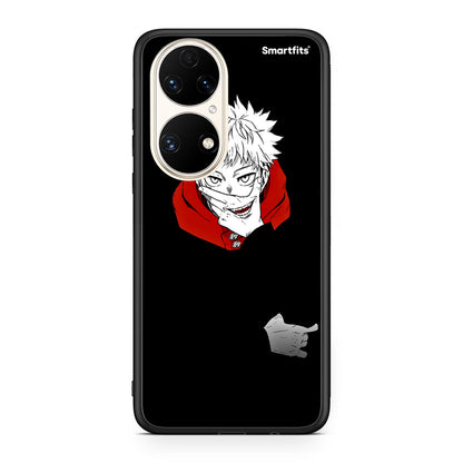 Huawei P50 Itadori Anime θήκη από τη Smartfits με σχέδιο στο πίσω μέρος και μαύρο περίβλημα | Smartphone case with colorful back and black bezels by Smartfits