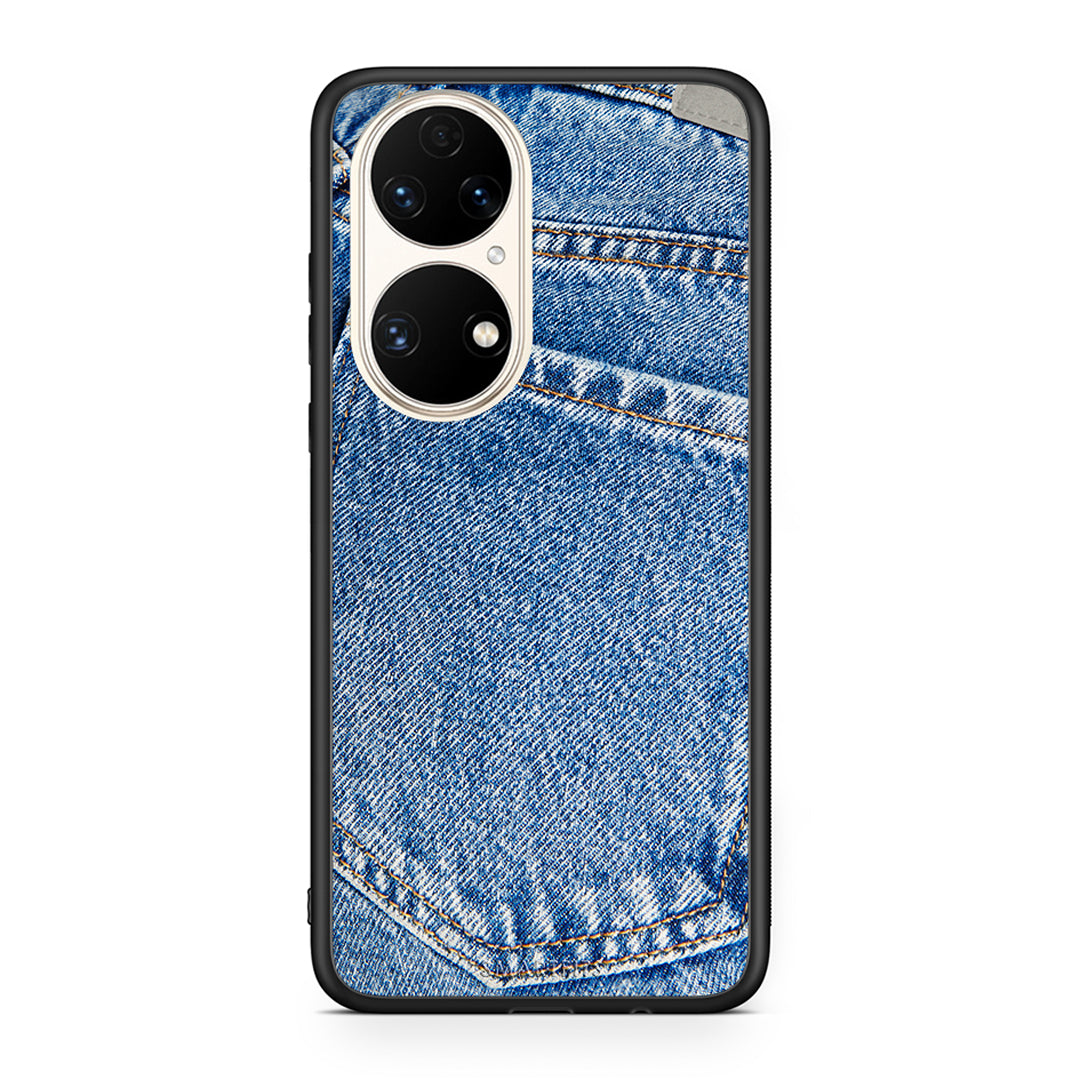 Huawei P50 Jeans Pocket θήκη από τη Smartfits με σχέδιο στο πίσω μέρος και μαύρο περίβλημα | Smartphone case with colorful back and black bezels by Smartfits