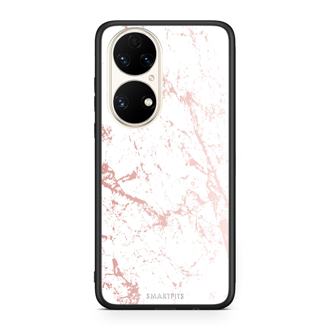 116 - Huawei P50 Pink Splash Marble case, cover, bumper