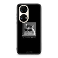 Thumbnail for Huawei P50 Meme Cat θήκη από τη Smartfits με σχέδιο στο πίσω μέρος και μαύρο περίβλημα | Smartphone case with colorful back and black bezels by Smartfits