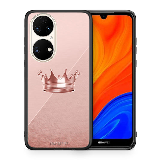 Θήκη Huawei P50 Crown Minimal από τη Smartfits με σχέδιο στο πίσω μέρος και μαύρο περίβλημα | Huawei P50 Crown Minimal case with colorful back and black bezels